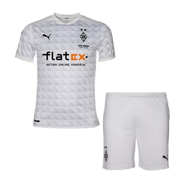 Camiseta Borussia Mönchengladbach Replica Primera Ropa Niños 2020/21 Blanco